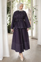 Plum Belted Jacket and Skirt Denim Suit