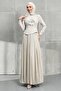 Stone Daisy Detailed Skirt Pleated Stone Evening Dress