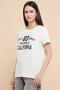 Typography Print T-Shirt with Crew Neck and Short Sleeves - 5
