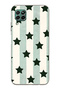 Huawei P40 Lite Compatible Striped Star Patterned Transparent Phone Case