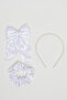 Girl's White 3 Piece Hair Accessories Set
