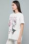 Stitch Print & Friends Print T-Shirt with Crew Neck and Short Sleeves - 5