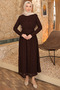Brown Guipure Lace Waist Detailed Dress - 2