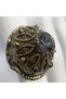 Bronze Jewelry Authentic Marcasite Mystic Topaz Stone Dome Model Adjustable Vintage Women's Ring - 4