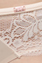 Women's Beige Lace Detail Brazilian Brief - 6