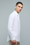 Solid Shirt with Classic Collar and Long Sleeves - 4