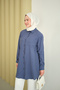 Women's Basic Long Shirt Indigo Blue - 5