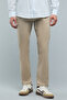 Solid Slim Fit Pants with Button Closure
