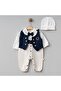 Pugi̇ Baby Boy 3-6-9 Months Embroidered Jumpsuit (100% P Cotton - 3