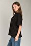 Ina Basic Oversized T-Shirt Top Clothing Pajama Top - Black - 2