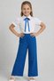 Girl's Cobalt Blue Wide-Legged Pants with Bow and Lace Detail, April 23 Show Outfit