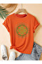 Women's Mix Printed Crew Neck Regular Fit Oversized T-Shirt