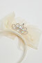Girl's Beige Crown Brooch Headband - 4