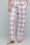 Women's Pastel Pink Plaid Lapel Collar Pyjama Set - 6