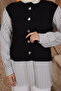 Black Sleeve and Skirt Shirt Paneled Modal Sweat - 2