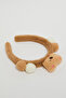 Girl's Beige Plush Teddy Headband - 2
