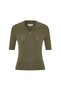 Khaki Polo Collar Knitwear Top - 6