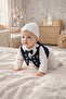 Pugi̇ Baby Boy 3-6-9 Months Embroidered Jumpsuit (100% P Cotton - 2