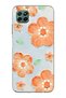 Huawei P40 Lite Compatible Orange Flower Oil Painting Patterned Transparent Phone Case