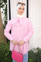 Pink Collar Tie-Detail Poplin Shirt - 3