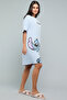 Stitch Print Nightdress with Crew Neck and Short Sleeves - 4