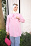 Pink Collar Tie-Detail Poplin Shirt