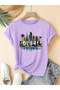 Women's Dubai City Printed Crew Neck Regular Fit Oversized T-Shirt