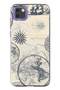 حافظة هاتف شفافة متوافقة مع هاتف هواوي Y5P مع خريطة العالم والبوصلة منقوش