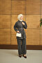 Women's Shirt Collar Zipper Suit Anthracite - 6