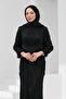 Black Waist Detailed Fish Model Guipure Lace Evening Dress - 3