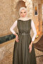 Khaki Belted Pocketed Denim Gilet Dress - 5