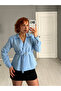Premium Padded Shoulders Belt Detail Poplin Shirt - 2