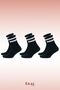 3 Pairs of Unisex Cotton Striped College Tennis Socks - 5