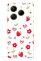 Infinix Hot 40I Compatible Strawberry and Heart Patterned Transparent Phone Case
