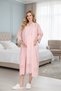 New Season Powder Stylish Eyelet Embroidery Linen Summer 100% Cotton Short Sleeve Maternity Maternity Dressing Gown Nightgown Set of 2 - 5