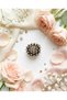 Bronze Jewelry Authentic Tiny Pearl Inlaid Oval Cut Snowflake Model Adjustable Vintage Women's Ring - 2