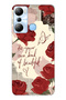 Infinix Hot 20I Compatible Red Rose Patterned Transparent Phone Case