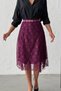 Women's Stylish Belt Piece Elegant Lace Detailed Asymmetrical Cut Lace Skirt - 4