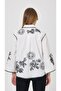 Black Embroidered White K Linen Shirt - 2