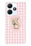 Infinix Hot 30I Compatible Floral Rabbit Patterned Transparent Phone Case