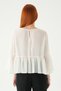 Ecru Crew Neck Layered Blouse 251181 - 5
