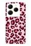 Infinix Hot 40I Compatible Pink Transparent Phone Case Pack of Leopard Printed