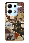 حافظة هاتف شفافة متوافقة مع هاتف Infinix Note 30 من نوع Cowboy Western Collage منقوش