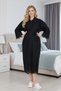 New Season Black Stylish Eyelet Embroidery Linen Summer 100% Cotton Short Sleeve Maternity Maternity Dressing Gown Nightgown Set of 2 - 2