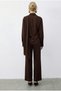 Women's Bitter Coffee Shawl Detailed Shirt and Loose Trousers Bottom-Top Set 1119 60283961 - 5
