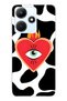 حافظة هاتف شفافة متوافقة مع هاتف Infinix Hot 30i من طراز Flame Heart منقوش