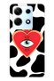 Infinix Note 30 Compatible Flame Heart Patterned Transparent Phone Case