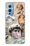 حافظة هاتف شفافة متوافقة مع One Plus 9 من طراز Renaissance Collage منقوش