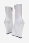 White Leather Pointed Toe Wedge Heeled Women's Boots Polly - 4