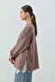 Merwish Lace Detailed Skirt with Inner Lining Loly Sweat 1793 Brown - 3